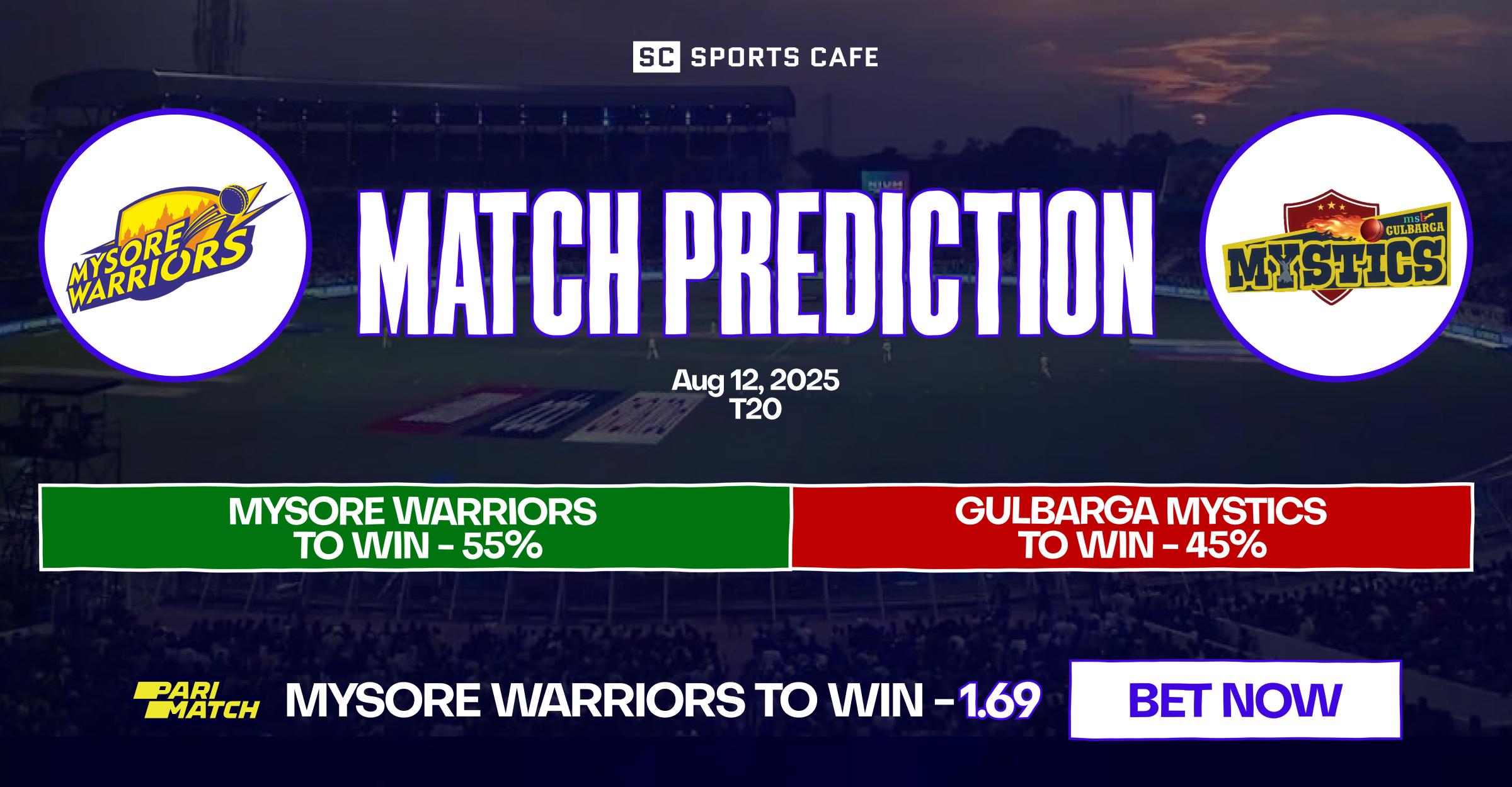 Mysore Warriors vs Gulbarga Mystics